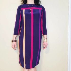 Vintage 80s Multicolor Striped Dress